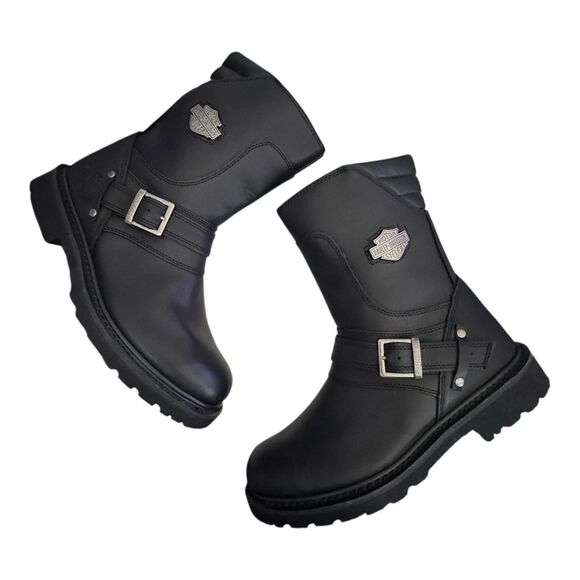 Harley Davidson 8.25" Booker Side-Zip Engineer Motorcycle Boot Men’s SZ 8 - Picture 4 of 7